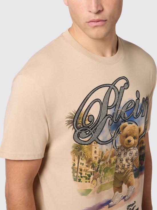 26SS 필립 플레인 반팔 티셔츠 SAFCMTK8893PJY002N 06 Beige - PHILIPP PLEIN