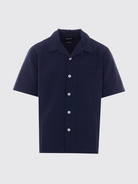 26SS 하울린 반팔 셔츠 COCKTAIL SHIRT CRISPY SEERSUCKER NAVY Blue - HOWLIN