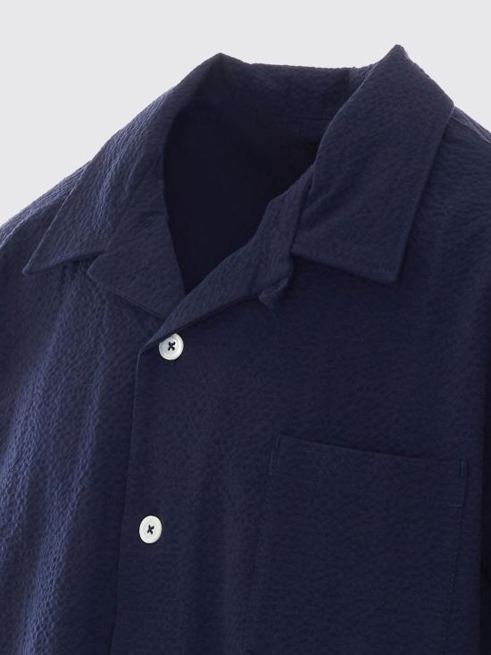 26SS 하울린 반팔 셔츠 COCKTAIL SHIRT CRISPY SEERSUCKER NAVY Blue - HOWLIN