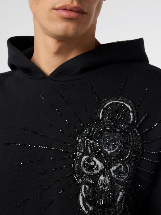26SS 필립 플레인 후드 티셔츠 SAFCMJB3934PTE180N 0202 Black - PHILIPP PLEIN