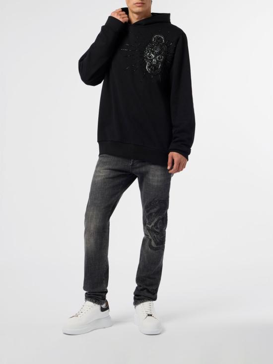 26SS 필립 플레인 후드 티셔츠 SAFCMJB3934PTE180N 0202 Black - PHILIPP PLEIN