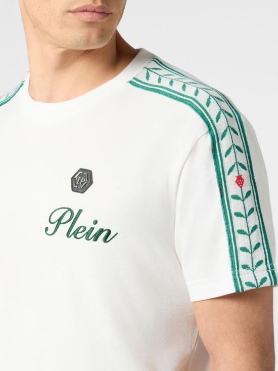 26SS 필립 플레인 반팔 티셔츠 PAFCMTK8990PTE179N 01OF White - PHILIPP PLEIN