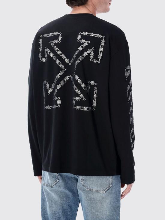 26SS 오프화이트 긴팔 티셔츠 OMAB09CS26JER001 0001 Black - OFF WHITE