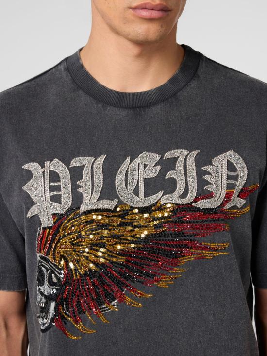 26SS 필립 플레인 반팔 티셔츠 SAFCMTK8753PJY002N 02 Black - PHILIPP PLEIN