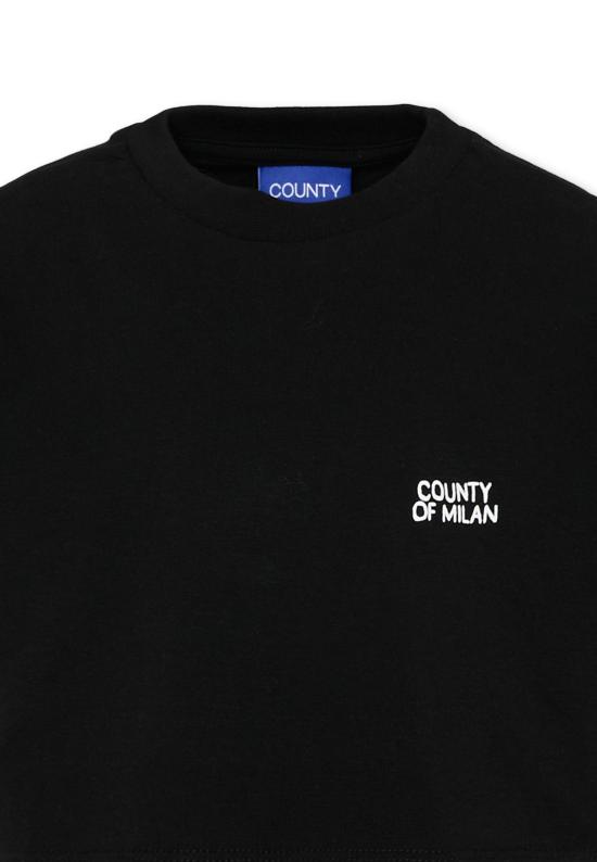 25FW [키즈] 컨트리 오브 밀란 티셔츠 F5CMJGTH021 110 BLACK - COUNTY OF MILAN