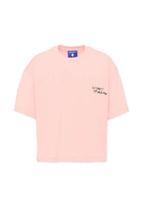 25FW [키즈] 컨트리 오브 밀란 티셔츠 F5CMJGTH096 BW008 PINK