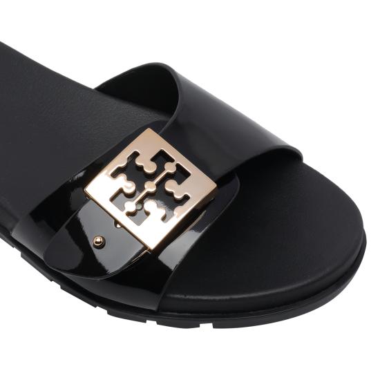 26FW 토리버치 버클 슬라이드 157872 001 Black - TORY BURCH