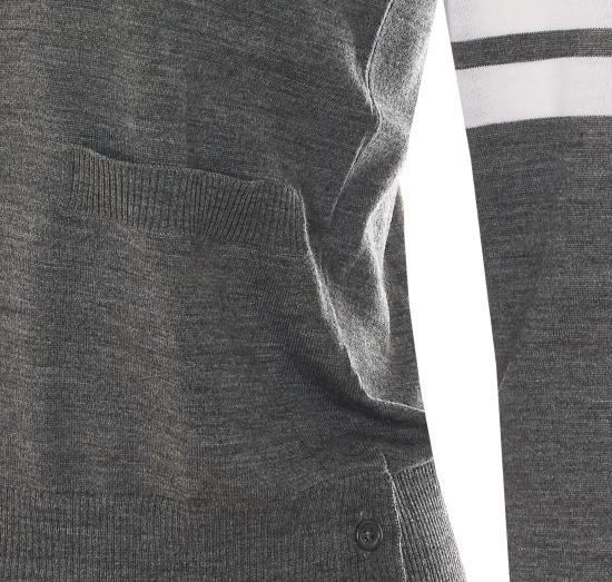 26FW 톰브라운 파인 메리노 울 4바 릴렉스 핏 가디건 FKC334A Y1014035 Grey - THOM BROWNE