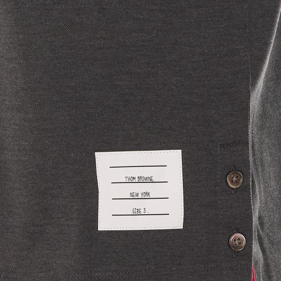 26FW 톰브라운 피케 포켓 폴로 티셔츠 MJP022A 01455025 Grey - THOM BROWNE