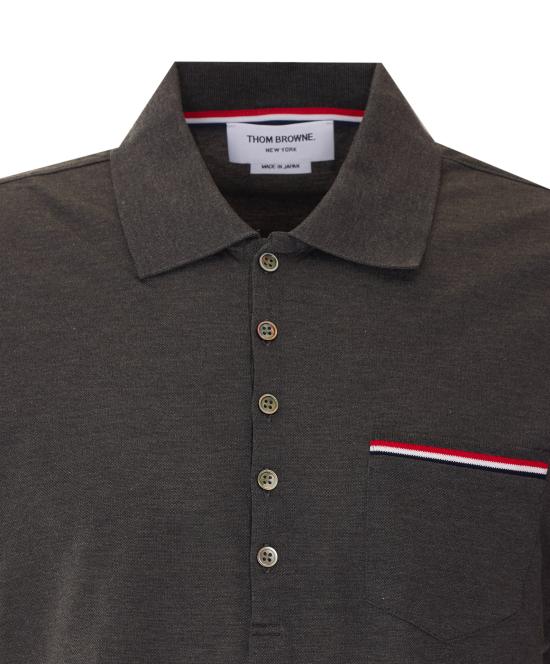 26FW 톰브라운 피케 포켓 폴로 티셔츠 MJP022A 01455025 Grey - THOM BROWNE