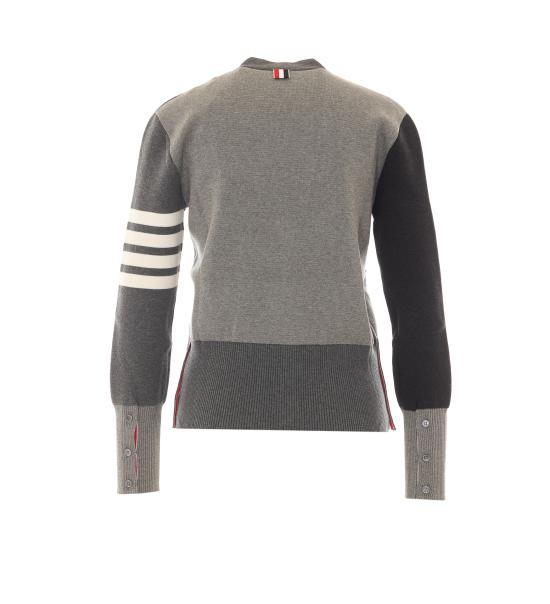 26FW 톰브라운 펀믹스 밀라노 스티치 4바 코튼 가디건 FKC207F 00219982 Grey - THOM BROWNE