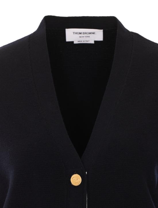 26FW 톰브라운 파인 메리노 울 4바 클래식 V넥 가디건 FKC207A 00014415 Blue - THOM BROWNE