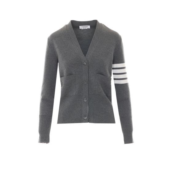 26FW 톰브라운 파인 메리노 울 4바 클래식 V넥 가디건 FKC207A 00014035 Grey