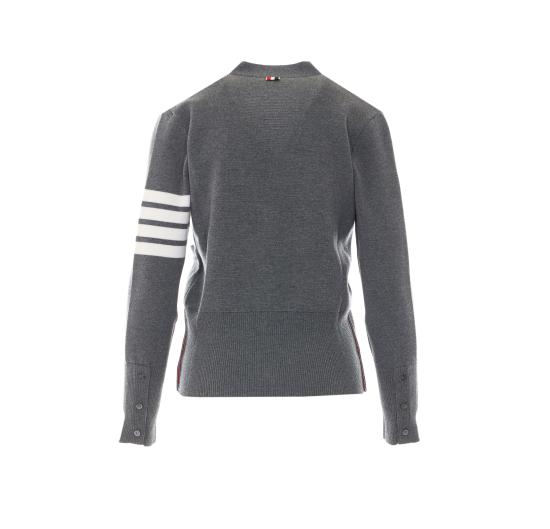 26FW 톰브라운 파인 메리노 울 4바 클래식 V넥 가디건 FKC207A 00014035 Grey - THOM BROWNE