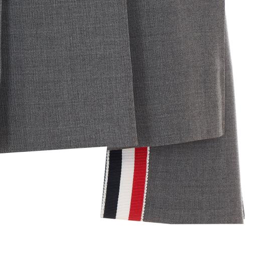 26FW 톰브라운 플레인 위브 미니 플리츠 4바 스커트 FGC402V 06146035 Grey - THOM BROWNE