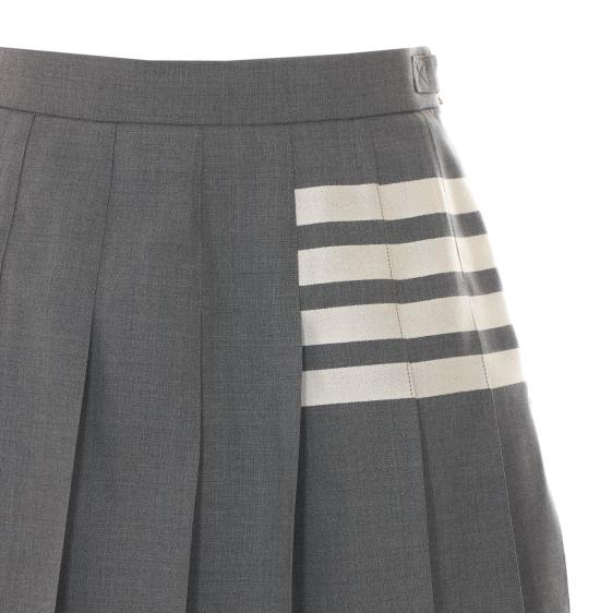 26FW 톰브라운 플레인 위브 미니 플리츠 4바 스커트 FGC402V 06146035 Grey - THOM BROWNE