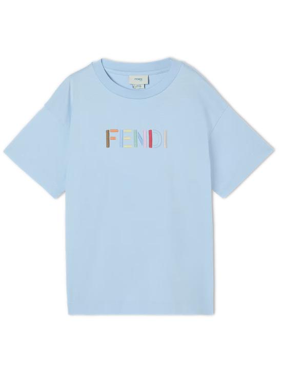 26FW [키즈] 펜디 티셔츠 JUI207AY8D F0EX7 Azzurro