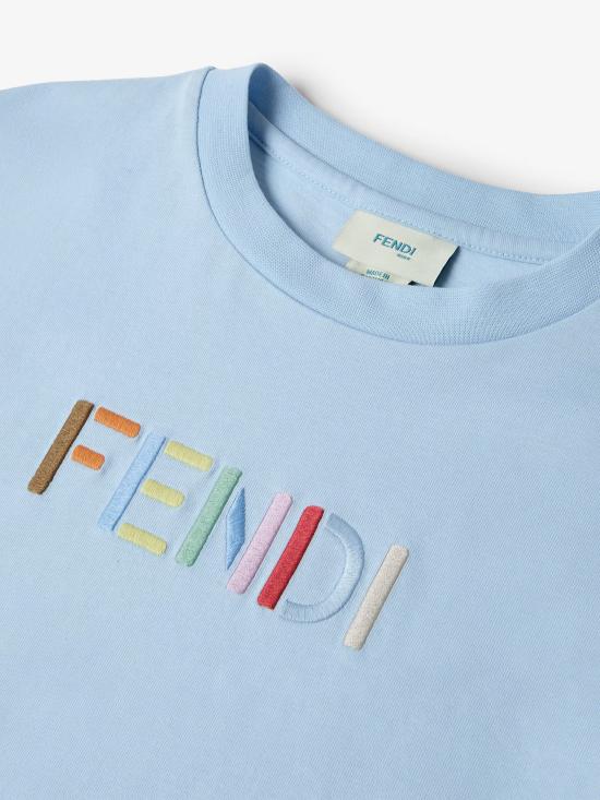 26FW [키즈] 펜디 티셔츠 JUI207AY8D F0EX7 Azzurro - FENDI