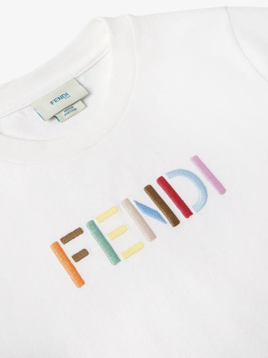 26FW [키즈] 펜디 티셔츠 JUI208AY8D F0TU9 Bianco - FENDI