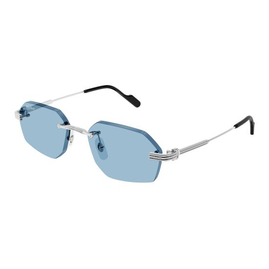 26SS 까르띠에 선글라스 CT0616S 005 SILVER SILVER LIGHT BLUE - CARTIER
