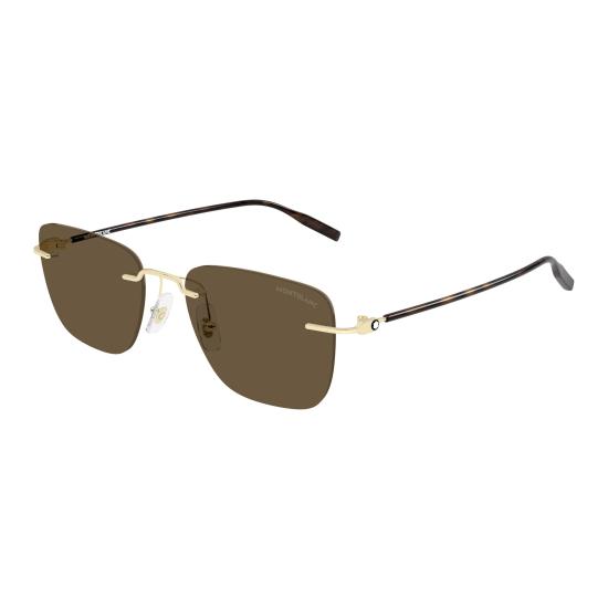 26SS 몽블랑 선글라스 MB0470S 003 GOLD GOLD BROWN - MONTBLANC