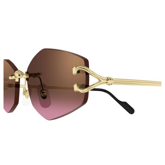 26SS 까르띠에 선글라스 CT0620S 004 GOLD GOLD BROWN - CARTIER