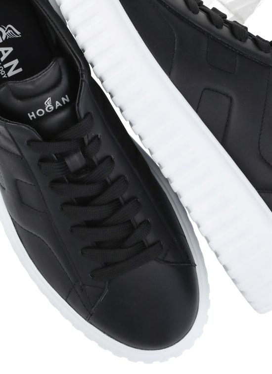 26SS 호간 H 스트라이프 스니커즈 HXM6450FC60LE9 B999 Black - HOGAN