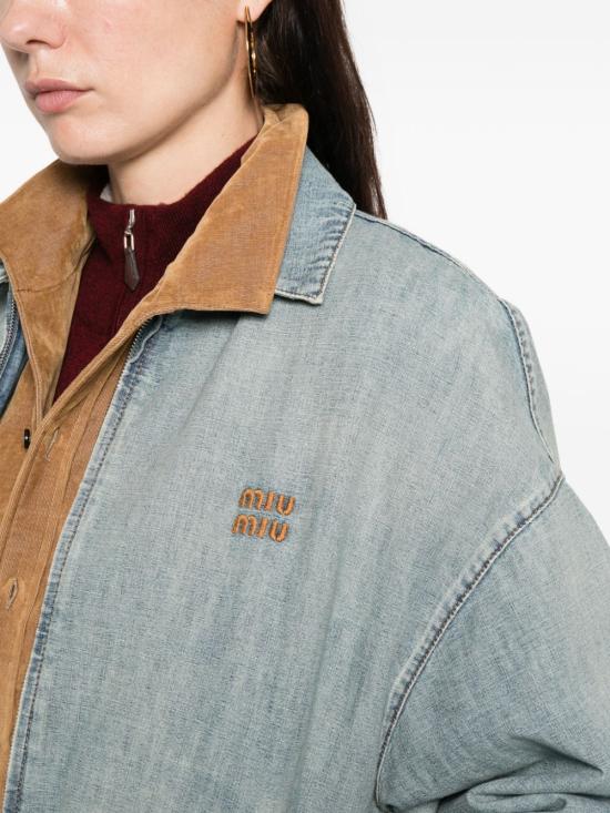 26SS 미우미우 샴브레이 블루종 자켓 GWB149 18JIF0076 - MIU MIU