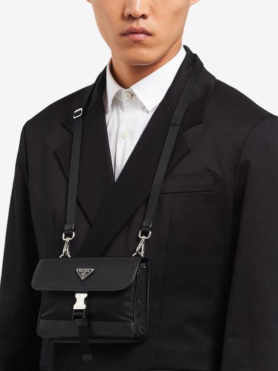 26FW 프라다 삼각로고 리나일론 폰 홀더 크로스백 2ZH108 2DMHF0002 Black - PRADA