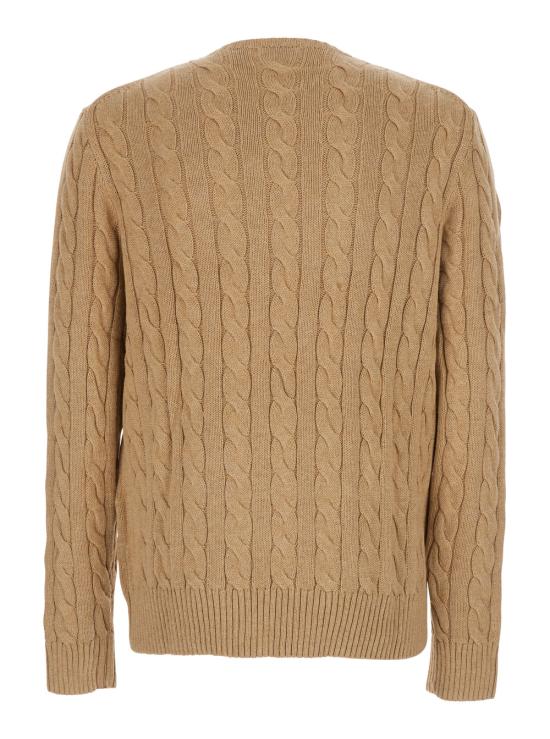 26FW 폴로 랄프로렌 로고 자수 케이블 니트 스웨터 710775885014 Beige - POLO RALPH LAUREN