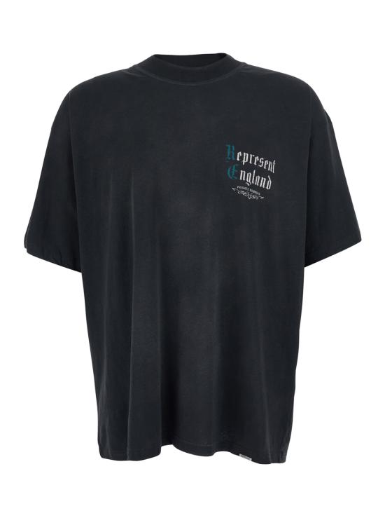 26FW 리프레젠트 반팔 티셔츠 MLM101231STAINEDBLACK Black