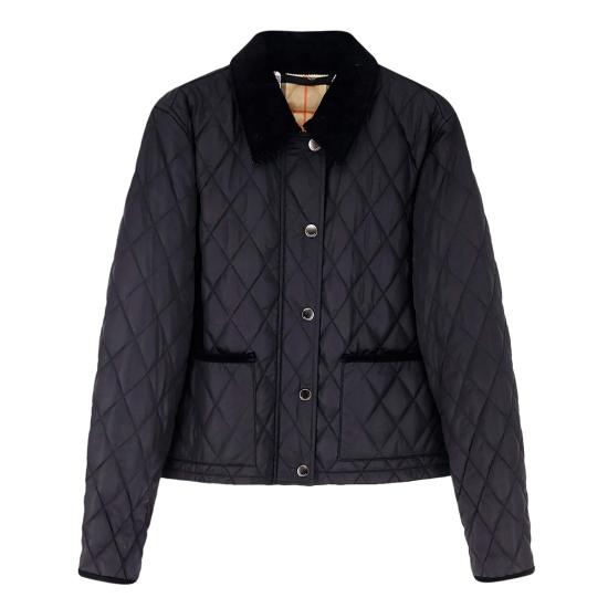 26SS 버버리 올드햄 크롭 퀼팅 자켓 8107465 C1900 BLACK