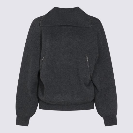 25FW 발렌시아가 백 투 프런트 하이 넥 스웨터 849931 T17548519 DARK HEATHER GREY