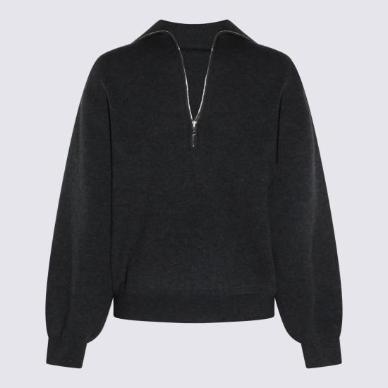 25FW 발렌시아가 백 투 프런트 하이 넥 스웨터 849931 T17548519 DARK HEATHER GREY - BALENCIAGA