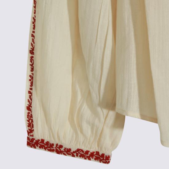 26SS 이자벨마랑에뚜왈 블라우스 26PHT0841FA D1J16EBERD BEIGE RED - ISABEL MARANT ETOILE