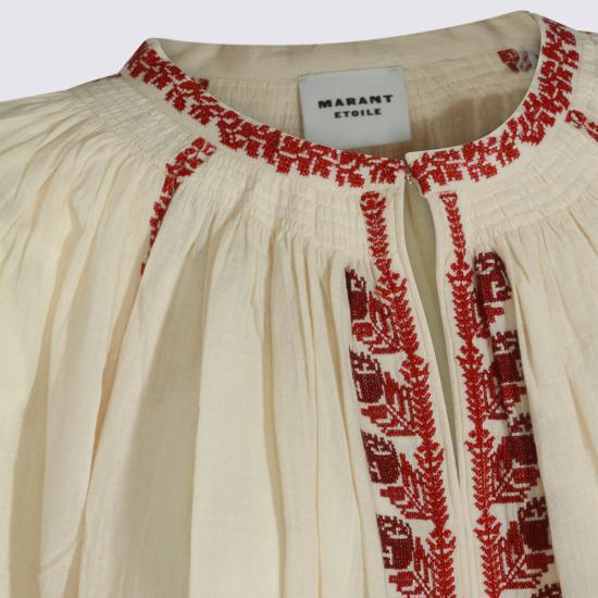 26SS 이자벨마랑에뚜왈 블라우스 26PHT0841FA D1J16EBERD BEIGE RED - ISABEL MARANT ETOILE