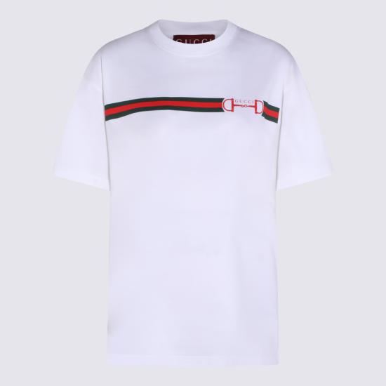 26SS 구찌 프린트 코튼 저지 티셔츠 837959 XJHM59081 WHITE MC - GUCCI