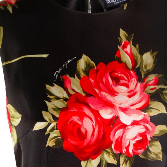 26SS 돌체앤가바나 로즈 부케 프린트 새틴 드레스 F6GAST FSICDHN5ZN ROSE F DO NERO - DOLCE & GABBANA