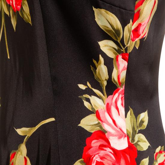 26SS 돌체앤가바나 로즈 부케 프린트 새틴 드레스 F6GAST FSICDHN5ZN ROSE F DO NERO - DOLCE & GABBANA