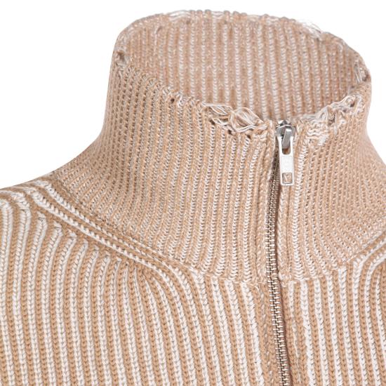 26SS MM6 메종마르지엘라 리브드 니트 카디건 SH0AM0077 M13214961 CAMEL CHALK - MM6 MAISON MARGIELA
