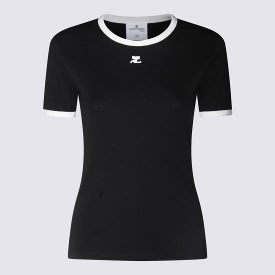 26SS 쿠레쥬 반팔 티셔츠 VESJTS017 JS00709901 BLACK HERITAGE WHITE