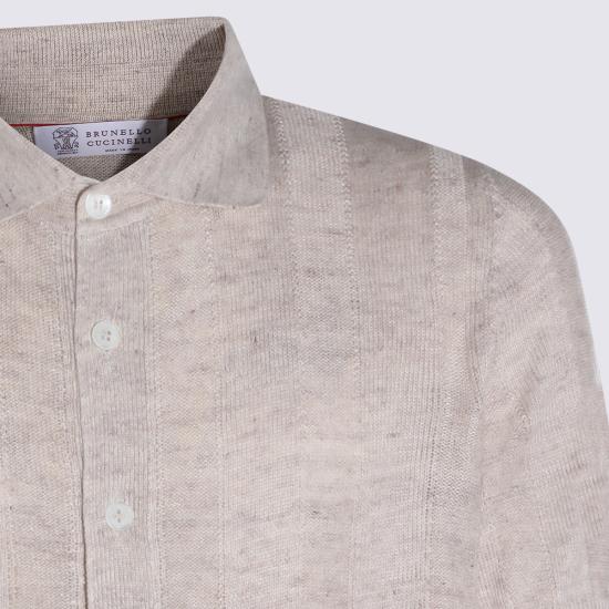 26SS 브루넬로 쿠치넬리 리넨 립 코튼 반소매 셔츠 M2L707805 CSN89 - BRUNELLO CUCINELLI
