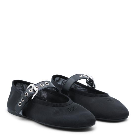 26SS 미우미우 플랫 슈즈 5F373EF005 099F0002 NERO - MIU MIU