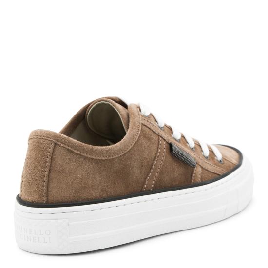 26SS 브루넬로 쿠치넬리 샤이니 탭 스웨이드 스니커즈 MZSFG3221 C8849 SHORE - BRUNELLO CUCINELLI