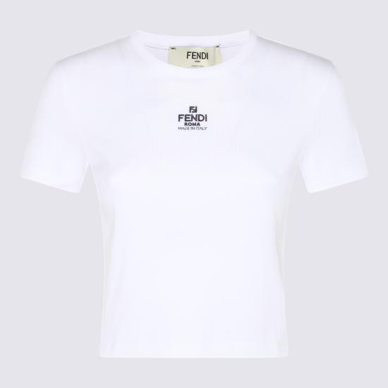26SS 펜디 코튼 티셔츠 FS8110 ANQMF0ZNM White