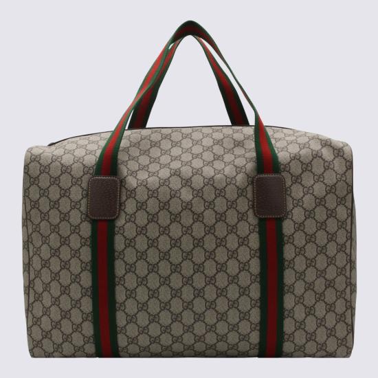 26SS 구찌 라지 더플백 스퀘어 웹 소프트 GG 수프림 758664 FACK79768 Beige