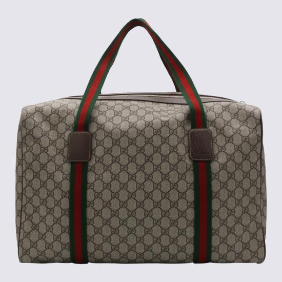 26SS 구찌 라지 더플백 스퀘어 웹 소프트 GG 수프림 758664 FACK79768 Beige - GUCCI