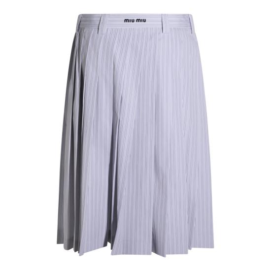 26SS 미우미우 플리츠 스트라이프 포플린 스커트 MG2052SOOO 180UF0424 NUBE - MIU MIU