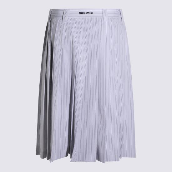 26SS 미우미우 플리츠 스트라이프 포플린 스커트 MG2052SOOO 180UF0424 NUBE - MIU MIU