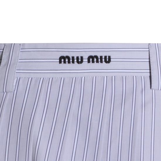 26SS 미우미우 플리츠 스트라이프 포플린 스커트 MG2052SOOO 180UF0424 NUBE - MIU MIU